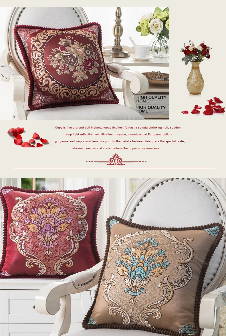 H6f72e6ad701e48fc9d69dd163e2dbaa0m Embroidery Cushion Covers Pillow Cases Bead String Jacquard Pillowcase Throw for Car Living Office Bedroom Home Decoration 48x48