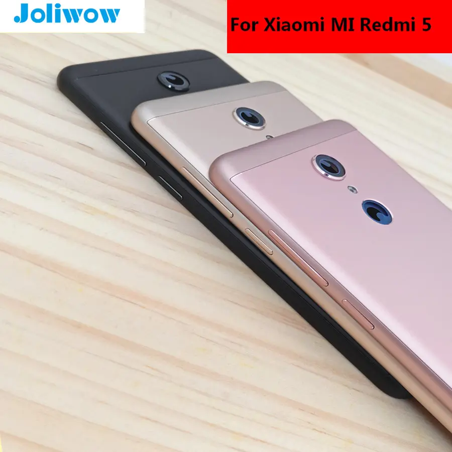 joliwow for Xiaomi Redmi 5 Battery Back Cover Rear Housing Metal Door Camera Glass Lens Repair Spare Parts | Мобильные телефоны и