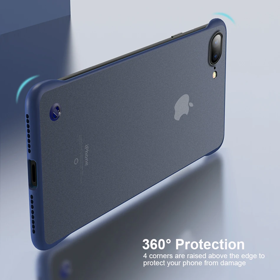 Бескаркасный Прозрачный матовый Жесткий Чехол i7 для телефона iPhone 7 Plus чехол 8 с