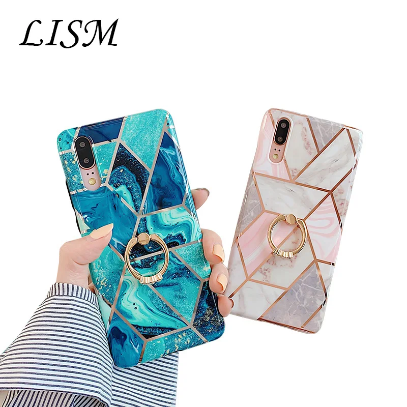 

Cell phone Case for Huawei P20 Mate20 Mate20P tpu silicone case for P30 P30 P30PRO case cover with finger ring pink splicing