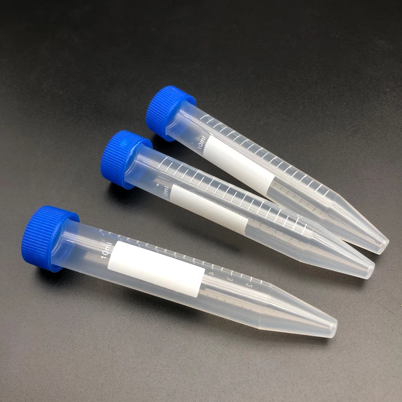 20Pcs/Pack10mL Plastic Screw Cap Flat Bottom Centrifuge Test Tube with Scale Centrifugal Tubes Laboratory Fittings