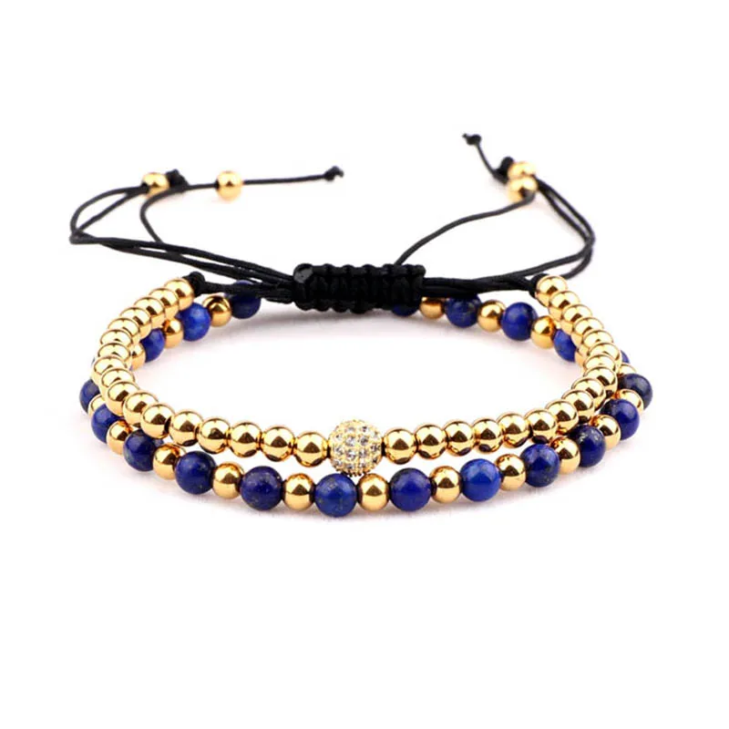 Fashion New Design Small Natural Stone Beads Bracelet Stainless Steel Beaded Adjustable Bracelet Set Women Men - Image 4