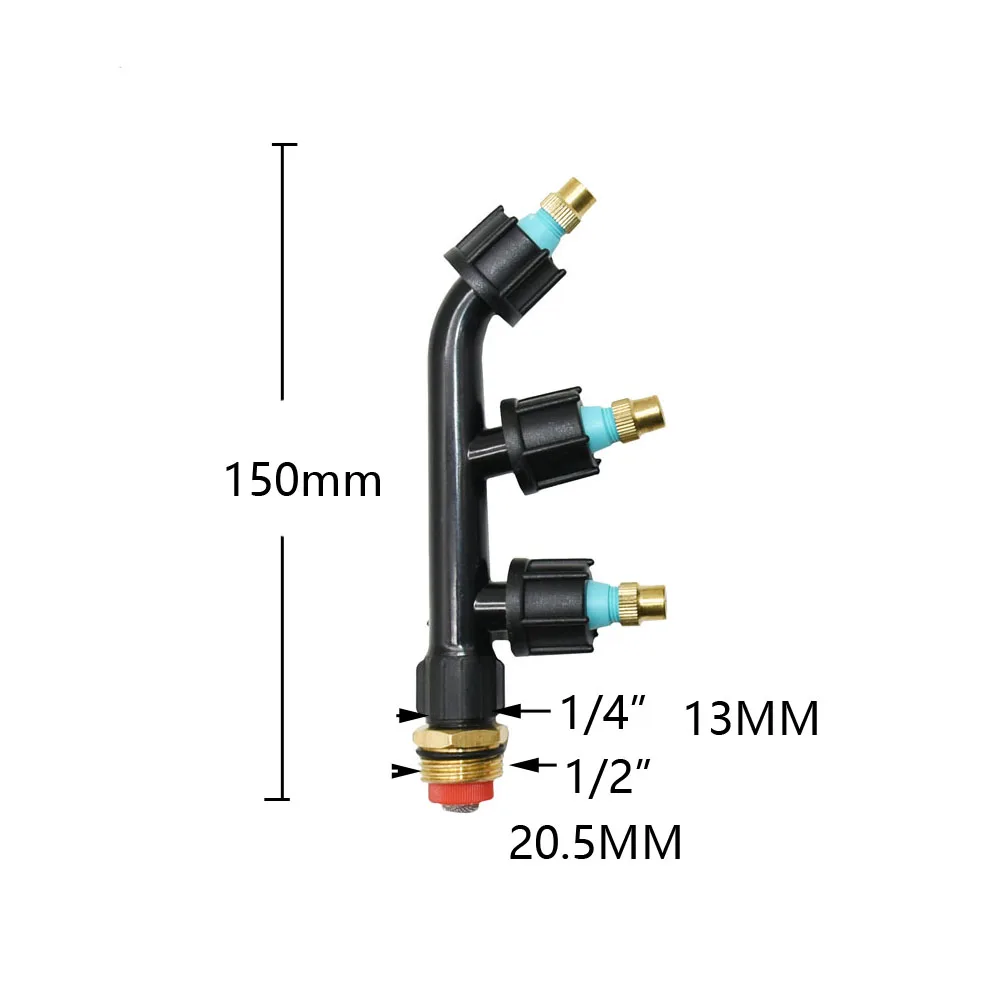 1/4 1/2 Inch Agricultural Copper Atomizing Sprayer Nozzle Single/Double/Three Nozzle Head Garden Irrigation Pesticide Sprinkler spray bottle garden sprinkler air pump sprayer watering can pressure spray bottle watering nozzle misting nozzles water sprayer spray nozzle electric sprayer