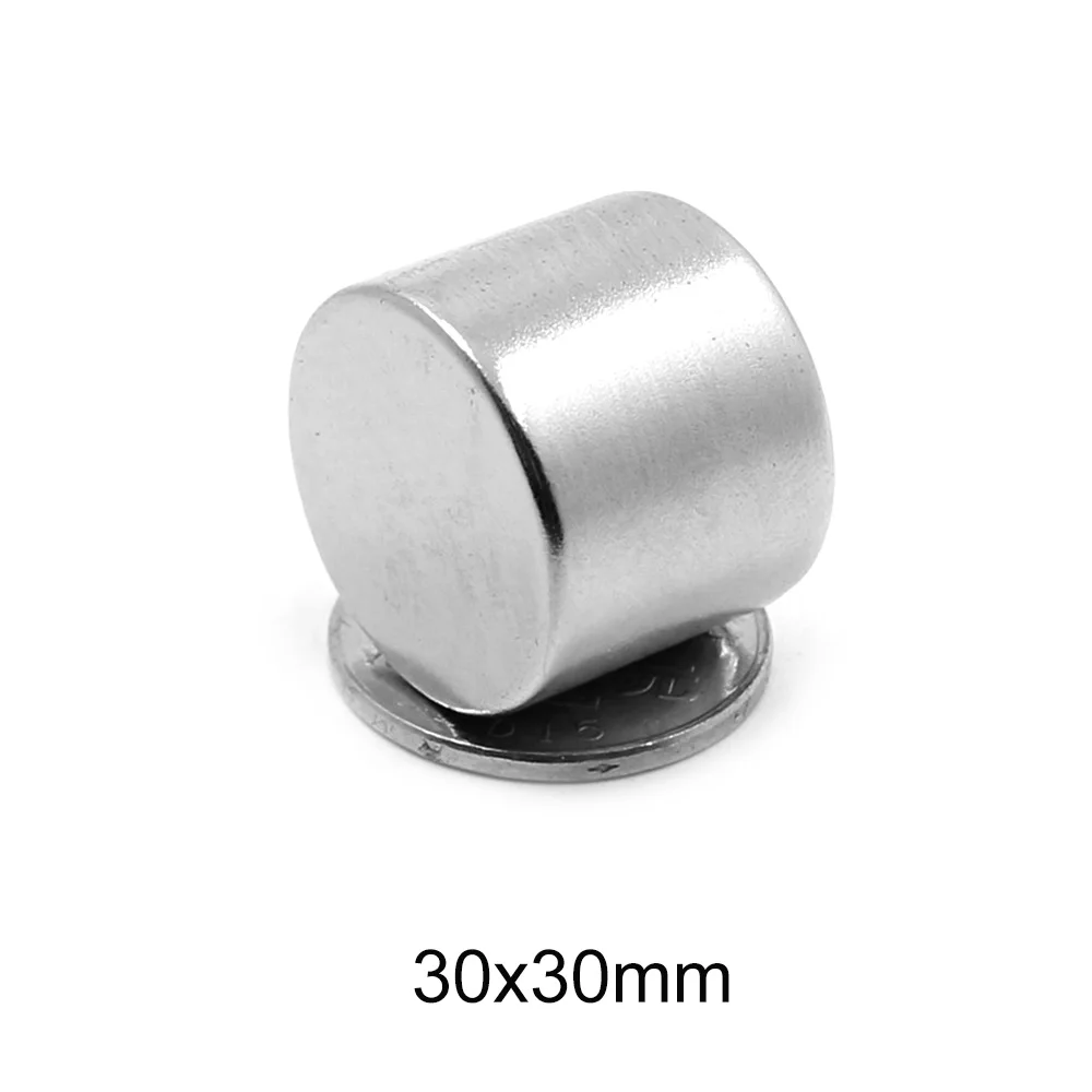 

1/2PCS 30x30 Round Powerful magnets 30mm X 30mm Thick Big Dics Neodymium Magnet Strong Dia 30x30mm N35 Permanent Magnet 30*30 mm