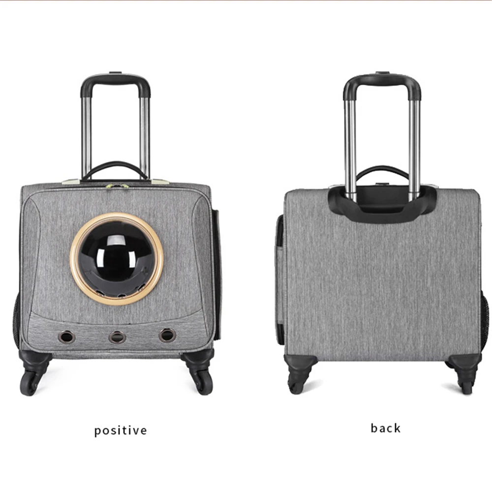 Универсальная сумка-переноска для животных, походная коробка на колесиках, три четверти, на молнии, передышка из Оксфордского багажника, переносная Большая вместительная безумная сумка, бесшумные колеса