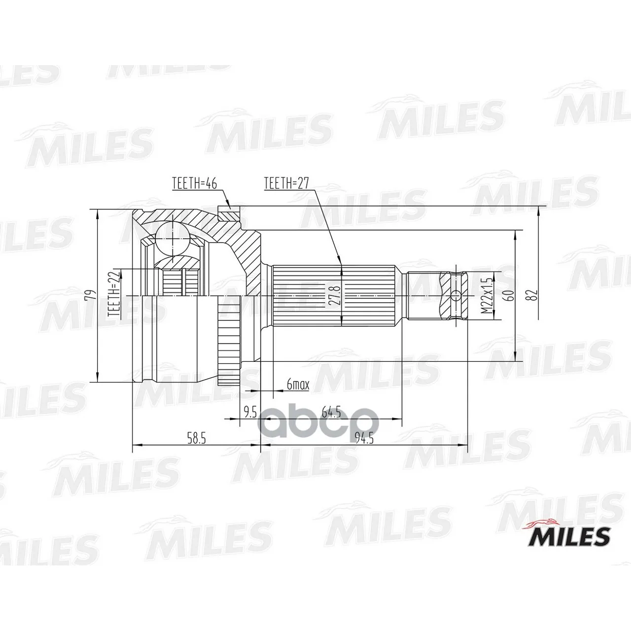 Шрус Hyundai I30/Kia Ceed 1.4-1.6 06- Нар. Abs Miles Ga20167 Miles арт. GA20167