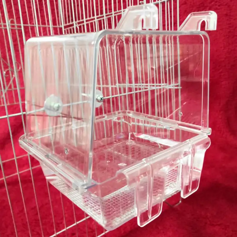 Птица ванная комната кормушка прозрачный акриловый попугай Паровозик Lovebird Ванна M68E