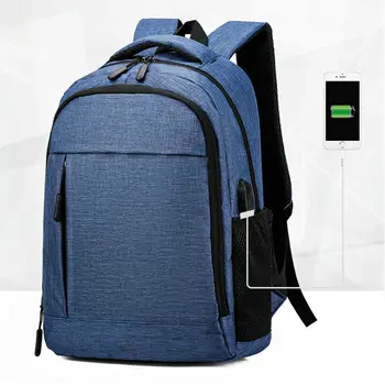 

USB charging hole computer backpack 2020 new cloth business backpack men and women vertical zipper backpack