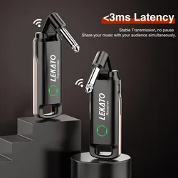 Lekato Guitar Wireless System Transmitter Receiver for Electric Guitar Bass Wireless Guitar Transmitter 70 Channels 40M