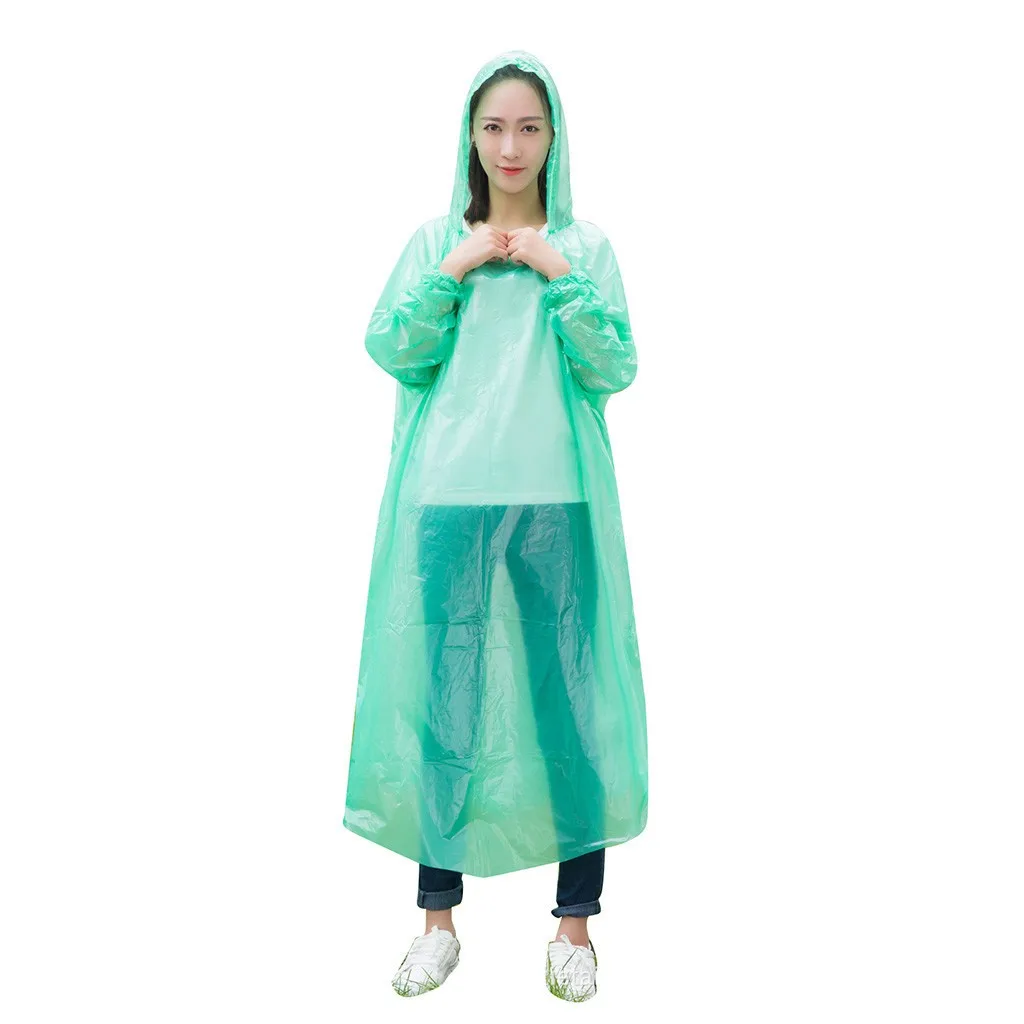 Disposable Raincoat Adult Emergency Waterproof Hood Poncho Travel Camping  Rain Coat Unisex Impermeable Mujer Para Lluvia