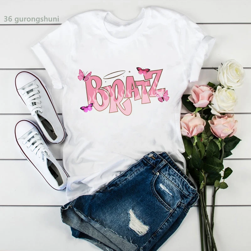 2020hot Распродажа Женская футболка с изображением милой бабочки bratz Футболка