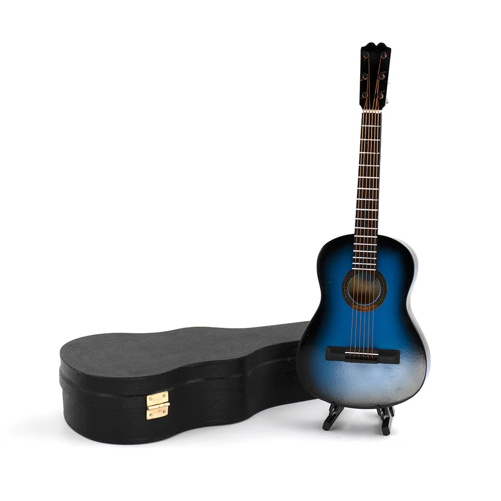 Miniatur Gitarre in blau - Mini Musikinstrument als Dekoration