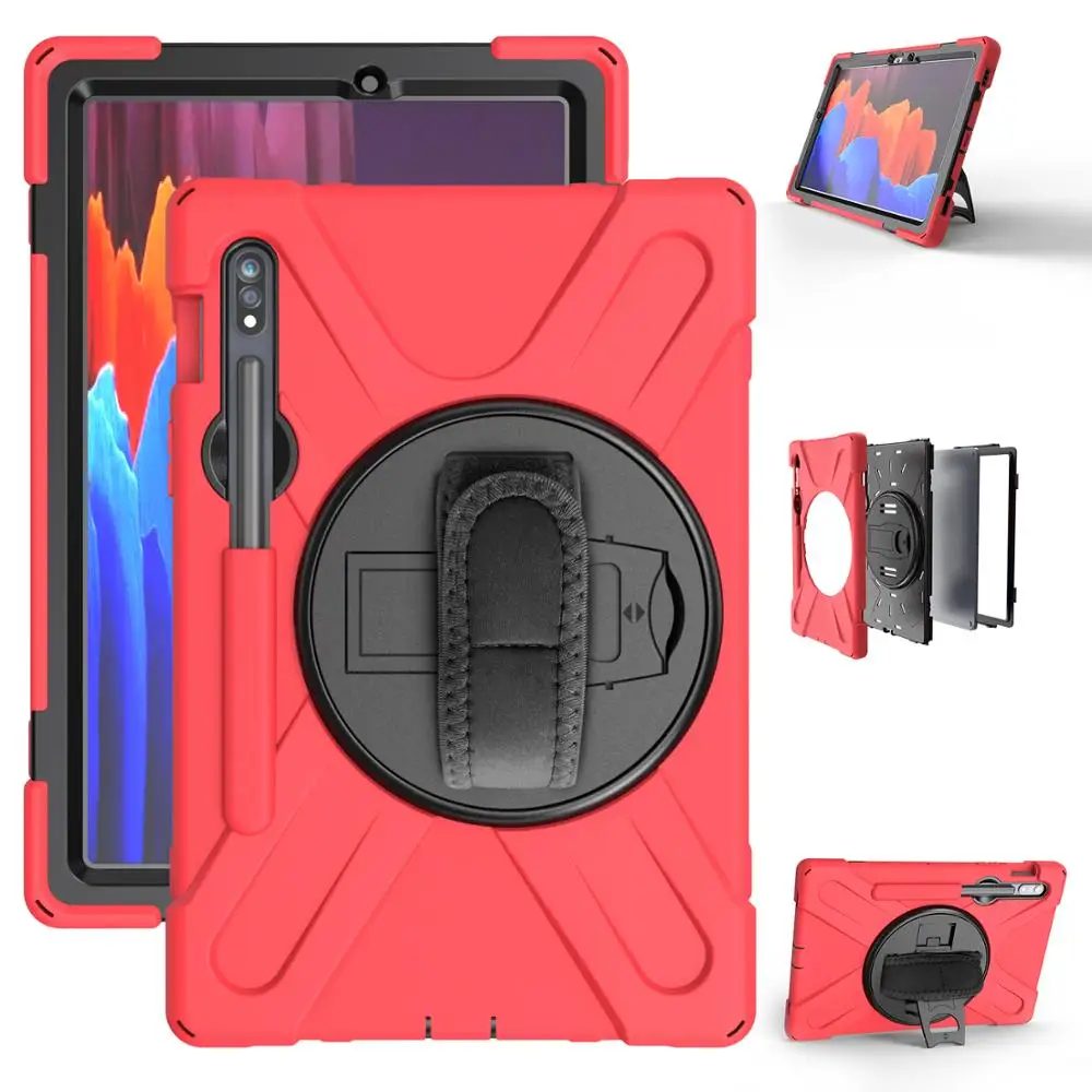 For tablet Samsung Tab S7 11 inch T870/T875 Case With Lanyard Shock Proof for Samsung Galaxy Tab S7 Plus 12.4 inch T970/T975