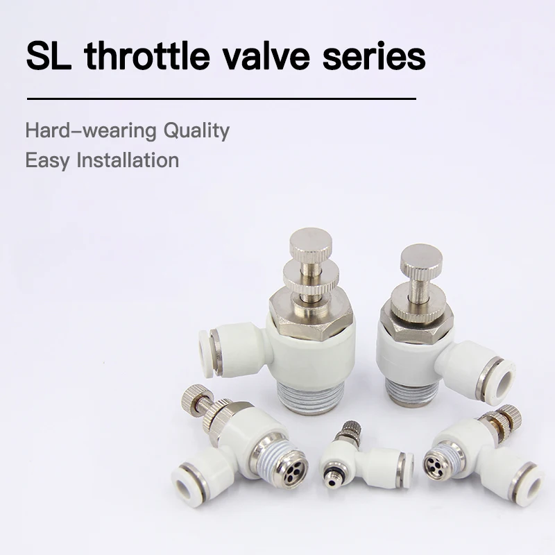 1pcs Cylinder connector sl type throttle valve adjustable flow speed control SL4 - M5 SL6 SL8 SL10 SL12 | Обустройство дома