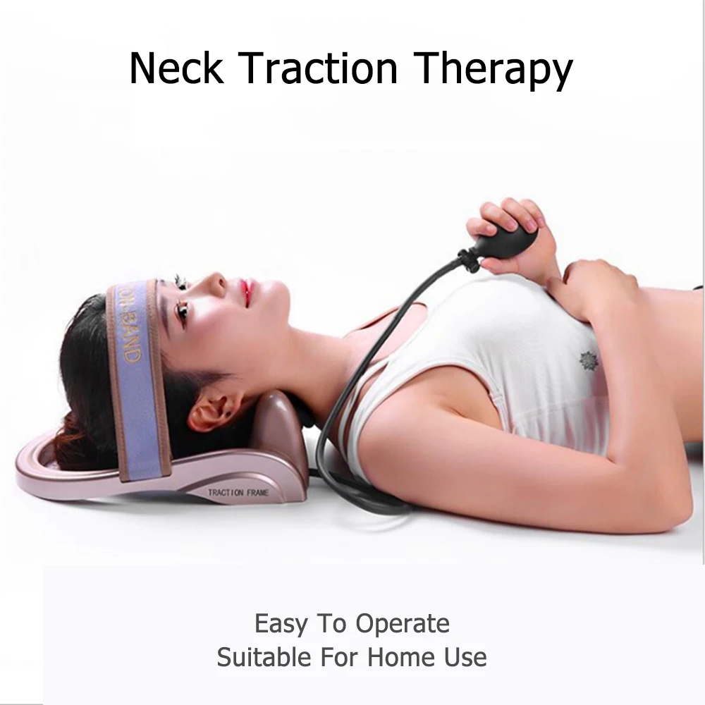 Neck Traction Cervical Posture Stretching Inflatable Air Pump Vertebra Correction Tractor Relaxing Neck Massager Relief Pain