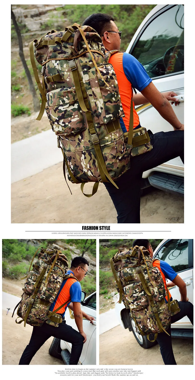 Fashion rainproof waterproof large capacity mountaineering bag camouflage outdoor tactical backpack men's shoulder travel bag