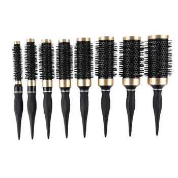 Günstige Anti-Statische Hohe Temperatur Beständig Haar Pinsel Eisen Runde Barrel Trocknen Curling Kamm Salon Friseur Styling Werkzeug