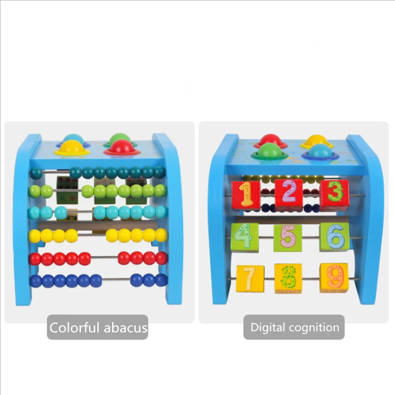  Wood Elephant Knocking Table Multifunctional Abacus Flip Educational Toy Parent-Child Exchange Inte