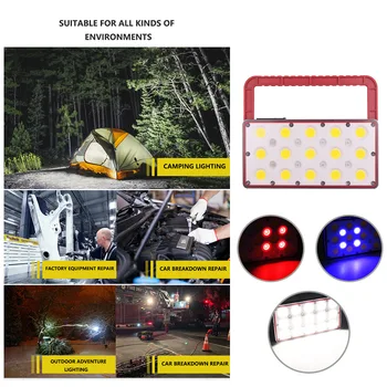 

Bright Led Floodlight Work Light USB Rechargeable Outdoor Camping Lamps Easily Installation Personal Car Elements