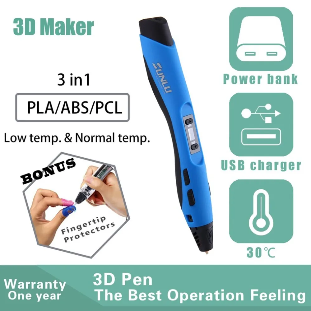 Низкая Температура 3D печать ручка дети граффити ручка Дети Забавный инструмент для рисования с 5 м 20 цветов PLA материал