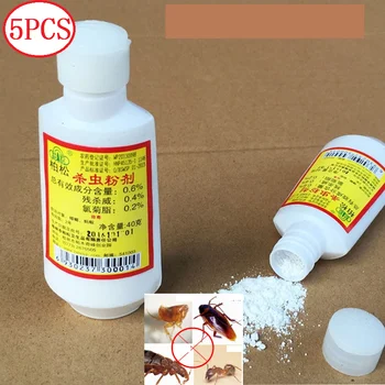 

5 bottles Insecticide powder Ground cockroaches insect killer flea powder Quick-acting lice Tideworm Dog Cat Pet Household
