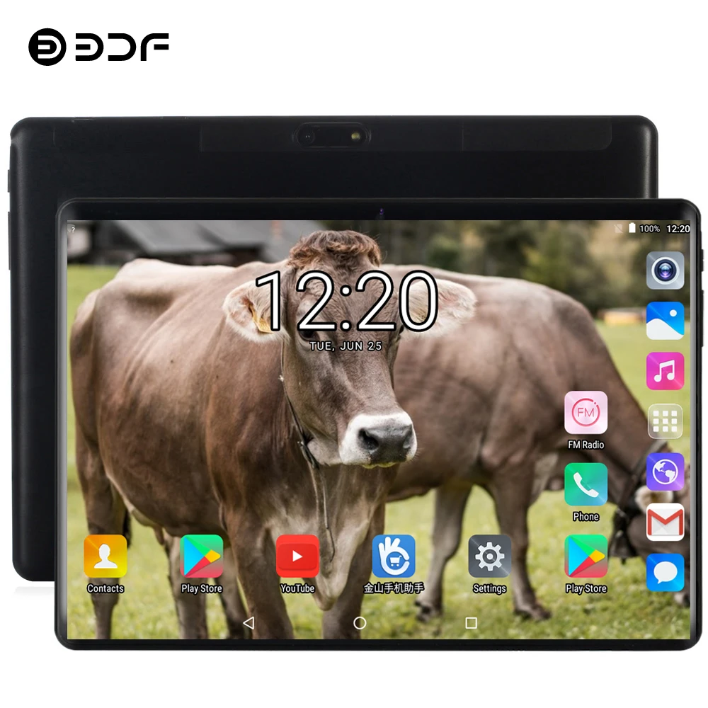 Billige BDF 2020 Neueste 10 Inch Tablet Pc Android 9,0 Zehn Core 8GB RAM 128GB ROM 3G 4G FDD LTE Wifi Bluetooth anruf Pc Tablet 10,1