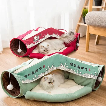 

Pet Cat Bed House Kennel Nest Cute Removable Pet Dog House Sofa Warm Cat tunnel Dog Kennel Sofa House Cushion Cat Pet Products