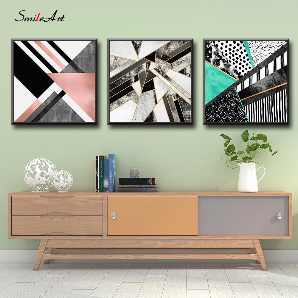

Abstract Art Of Geometry Canvas Wall Pictures Wall Pictures For Living Room Pictures On The Wall Home Decor Cuadros