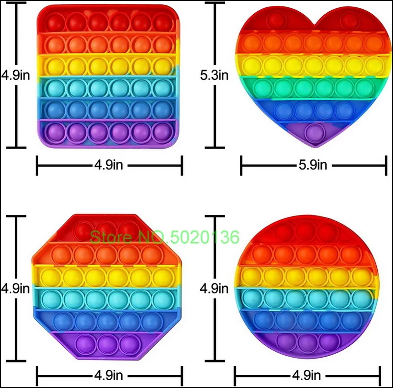 Desktop Fun Ice Cream Shaped Push Bubble POP It Silicone Reusable Toys Children Adult Stress Reliever Fidget Squeeze Board Game