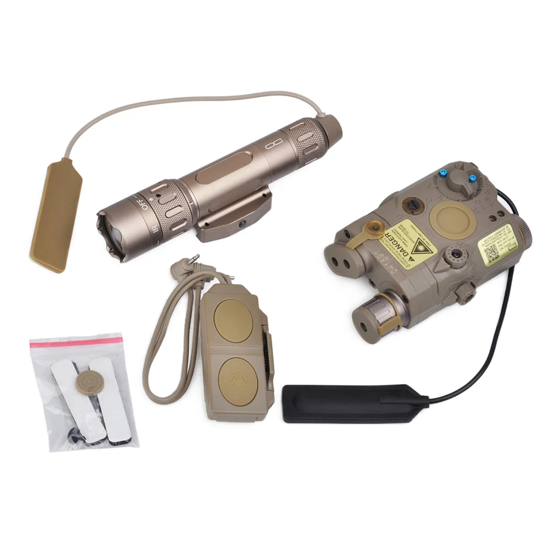 

Element PEQ15 Tactical Laser Indicator Light WMX200 Hard Light IR Flashlight for 20mm Rail - Tan