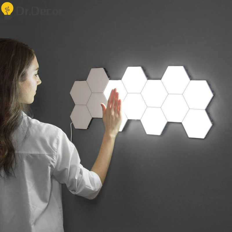 

Modern Art LED Wall Lamp Quantum Lamp Touch Sensitive Lighting Night Light Magnetic Hexagons Home Decoration Wall Sconce Lamp