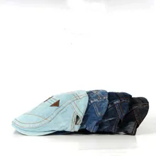Джинсовые шляпы, уличные Плоские солнечные кепки, ковбойский Повседневный джинсовый берет для мужчин и женщин, б/у и больше стилей и красочных модных шапок