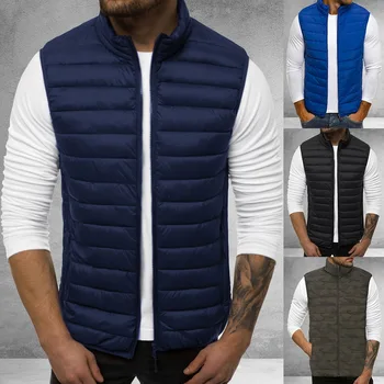 

Mens Jacket Sleeveless Vest Winter Fashion Casual Slim Coats Brand Clothing Cotton-Padded Men's Vest Men Waistcoat Big Size