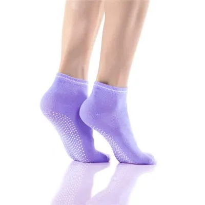 Women High Quality Pilates Socks Anti-Slip Breathable Backless Yoga Socks Ankle Ladies Ballet Dance Sports Socks for Fitness Gym Purple
