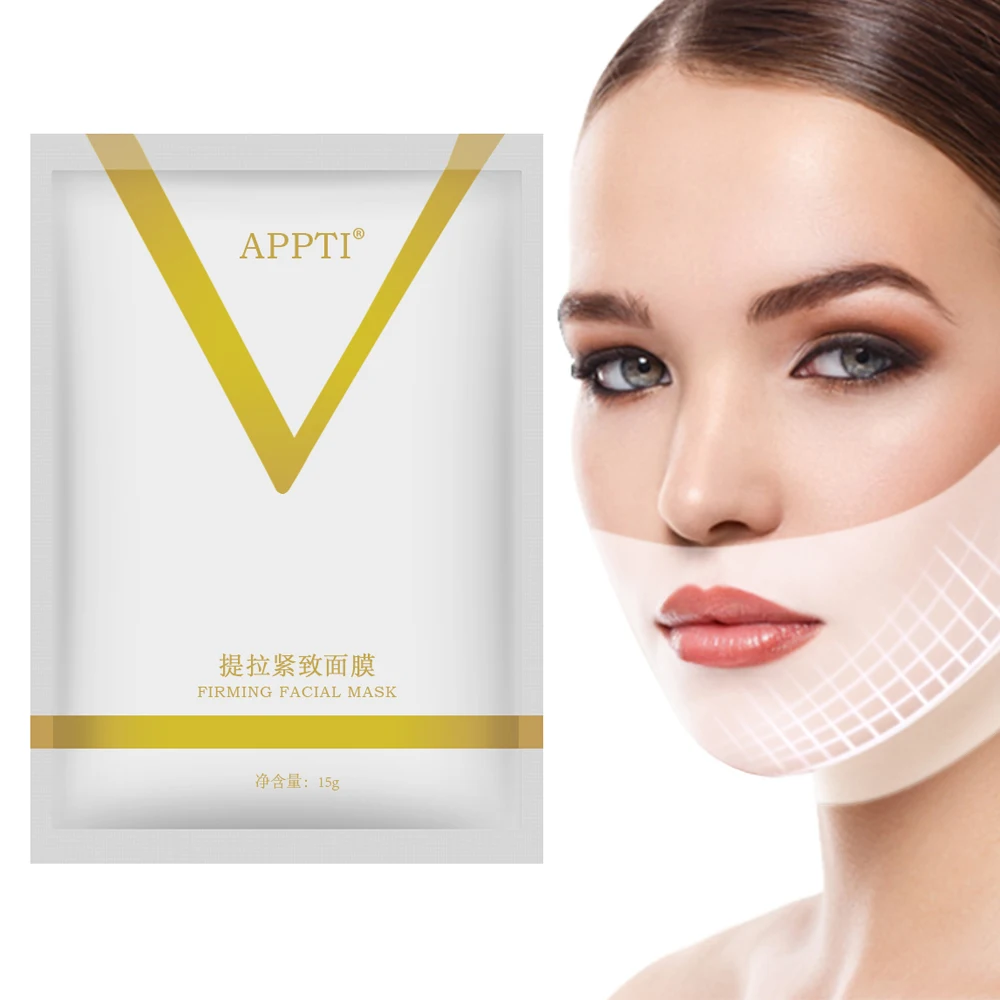 

4D Double Slimming Thin Face Anti Wrinkle for Face Skin Care V Face Mask Hanging Ear Hydrogel Lifting Mask Support Dropshipping