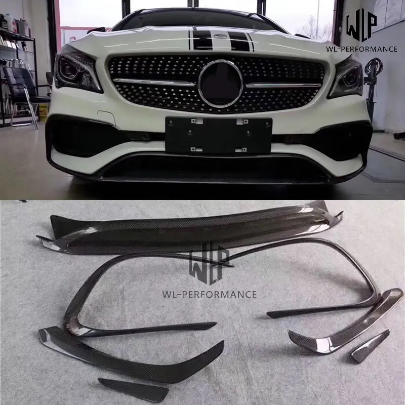 

CLA260 CLA45 Car styling Carbon Fiber Front Bumper lip Air Vent Decoration Modelling Trim for Benz W117 CLA Body kit 13-15