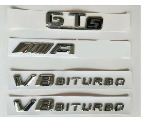 Хромированные буквы для крыльев багажника Mercedes AMG GT S V8 BITURBO|Эмблемы| |