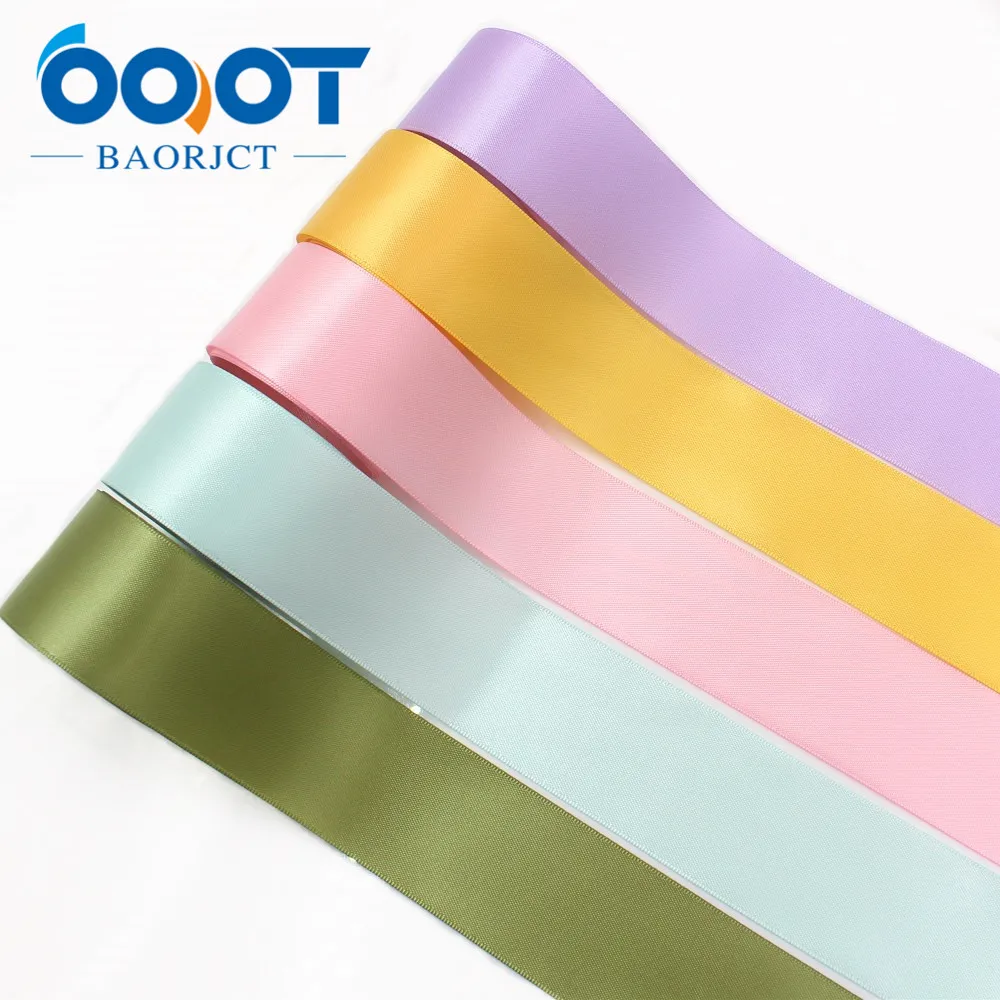 OOOT BAORJCT J-191018-D38mm 10 ярдов 38 мм сплошной цвет полиэстер ленты, DIY Свадебная вечеринка стол юбилей торт цветок украшения
