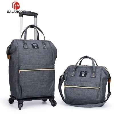 2 Piece handbags Портативный багажный дорожный рюкзак на колесиках, сумка на колесиках, женская сумка, легкая, вместительная, чемодан, сумки для переноски - Цвет: 2 Piece handbags