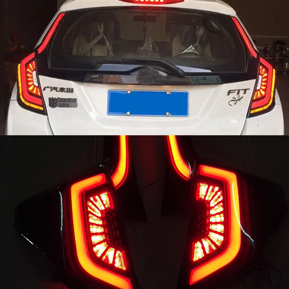 Car Flashing 2pcs Car Tail Light For Honda Jazz Fit 2014 2015 2016 2017