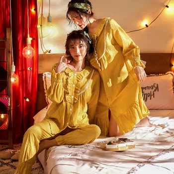 

Sexy Pjs Women Pyjama Set Homewear Autumn Winter Cotton Sleepwear Suit Full Length Kawaii Girl Casual Roomwear Loungewear 2020