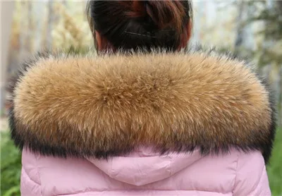Зима натуральный мех енота воротник негабаритный роскошный модный пушистый теплый мех енота шарфы женские пальто шарф-капюшон шаль - Цвет: A