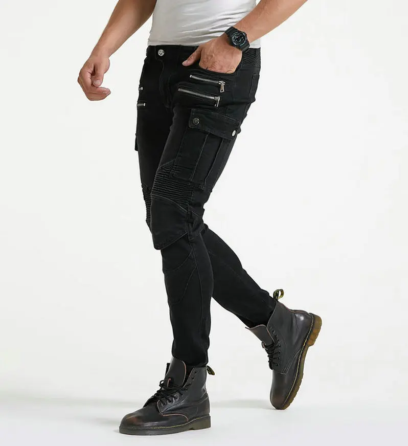 Green Motorcycle Pants Men Motocross Racing Trousers Cargo Jeans Touring Riding Pantalon Moto Pants Motorcycle Equipment Pants