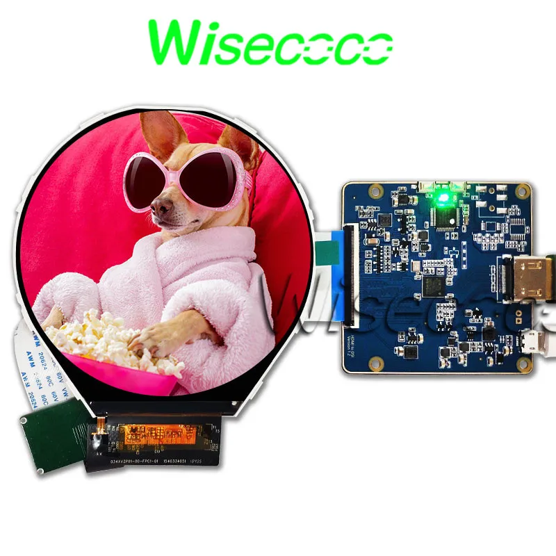 Wisecoco 3 4 дюймов 800x800 круглый схема IPS TFT ЖК-экран MIPI плата драйвера для Raspberry Pi