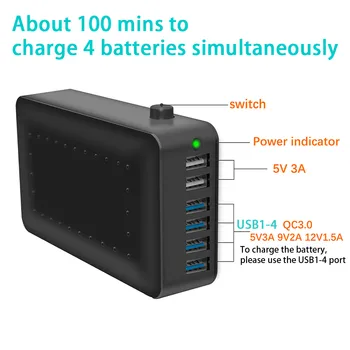

6-in-1 For Parrot ANAFI Drone Multi-Batteries Fast Charger Adapter &Car Charger 75W (Max) Protect Batter For Parrot ANAFI Droney