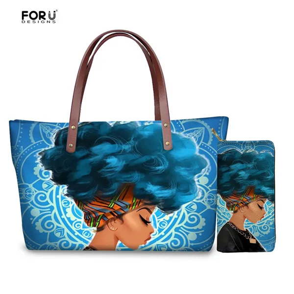 FORUDESIGNS/африканская мода для девочек, брендовый женский кошелек/кошелек в комплекте, повседневная женская сумка-тоут на плечо, женские сумки-мессенджеры, женская сумка - Цвет: HX697AL-Z21
