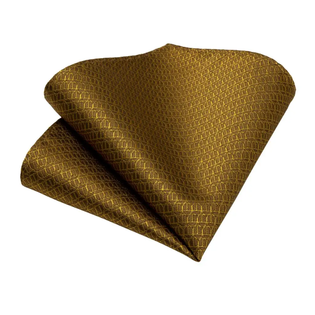 Качественный мужской галстук, золотой, однотонный, новинка, дизайн, Шелковый, Свадебный галстук для мужчин, Handky, запонки, Подарочный галстук, набор, DiBanGu, вечерние, деловые, SJT-7341