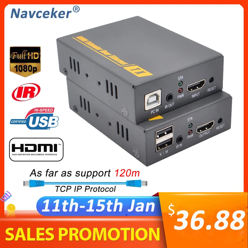 Адаптер HDMI KVM Over IP 20 ~ 60 кГц RJ45 Extender CAT5 CAT6|usb hdmi|kvm extenderhdmi hdmi |