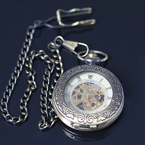 Унисекс винтажные часы с арабскими цифрами в ретро стиле, бронзовые Механические карманные часы, подарок, римские цифры, Кварцевые ожерелья, карманы