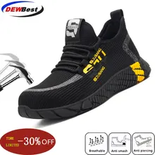 fly какое-либо труда страхование обувь мужские Модные Повседневные Легкие анти-прокол рабочая обувь; износостойкая Нескользящая безопасности